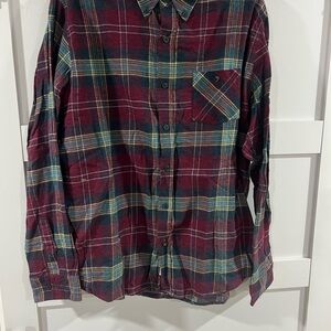 Weatherproof Men's Plaid Shirt - Burgundy and Teal